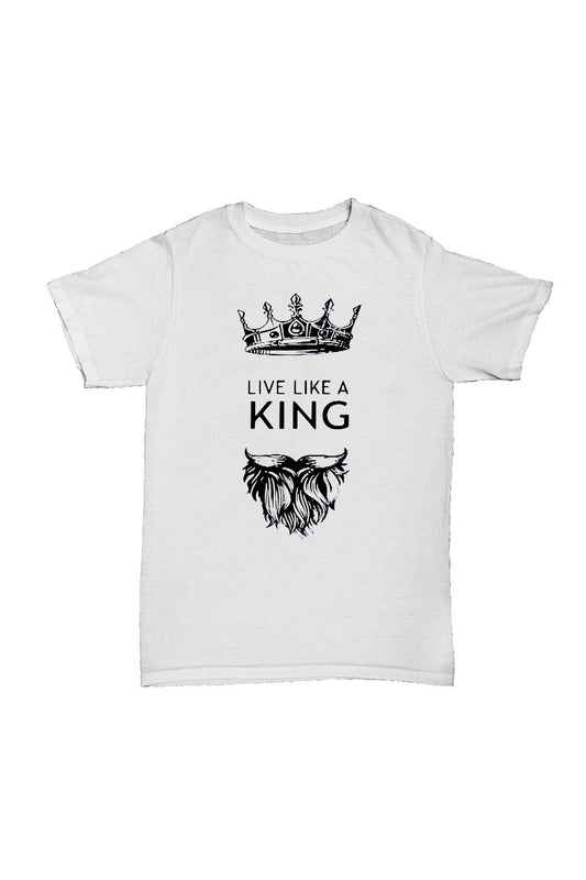 Live Like a King Baskılı Pamuk T-shirt