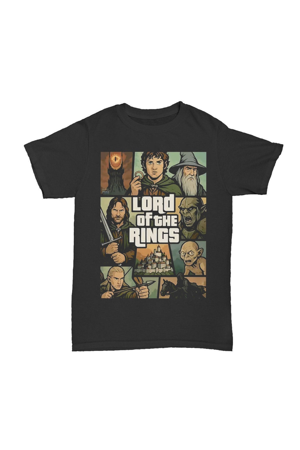 Lord Of The Rings - Gta Tasarım Baskılı Pamuk T-shirt