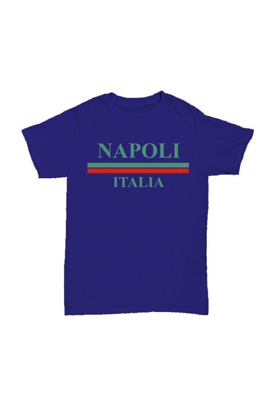 Napoli Italia - Saks Mavisi Baskılı Pamuk T-shirt