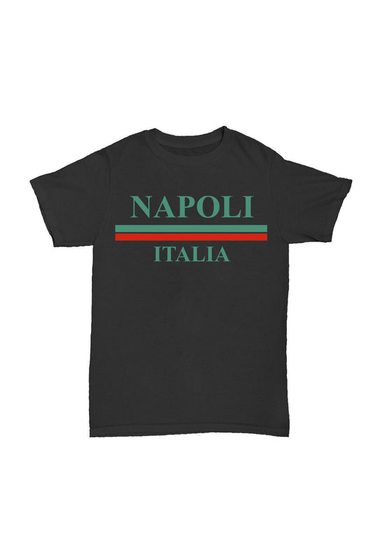 Napoli Italia - Siyah Baskılı Pamuk T-shirt