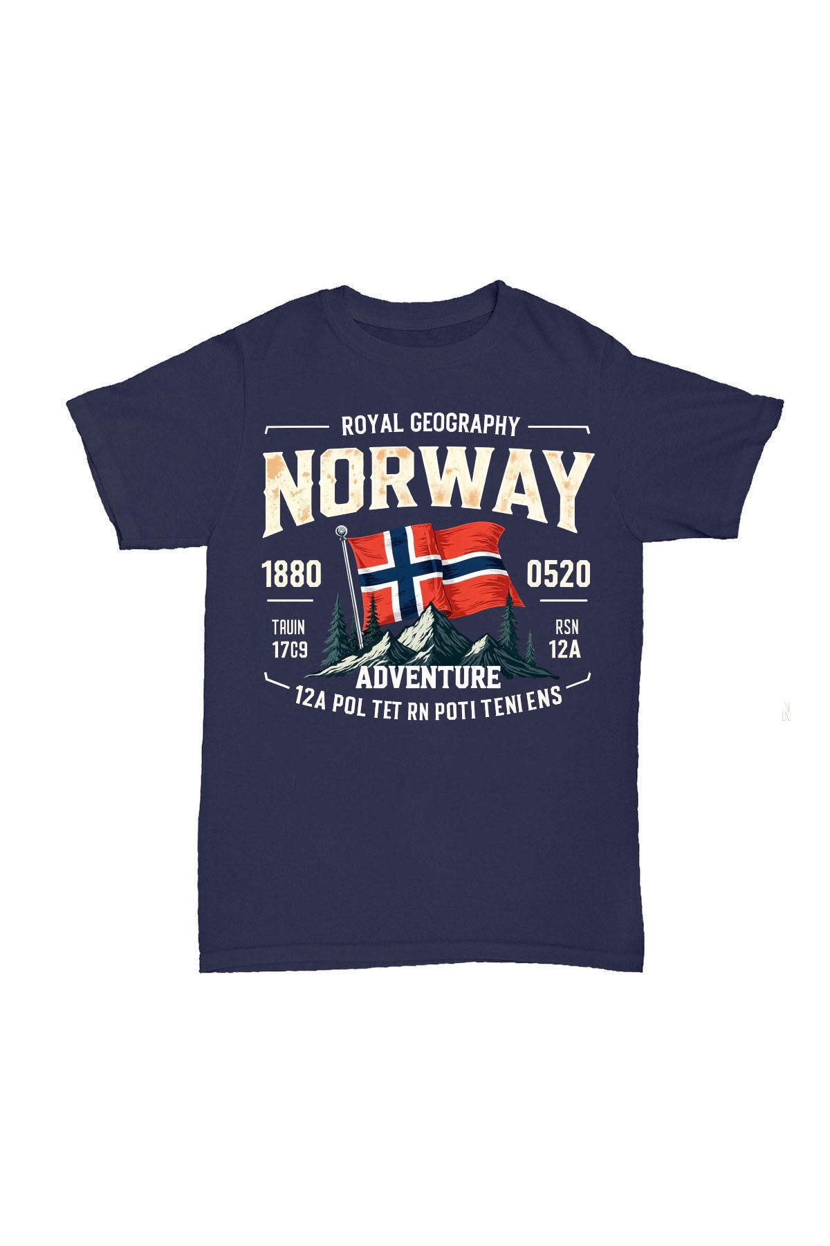 Norway - Adventure Lacivert Baskılı Pamuk T-shirt