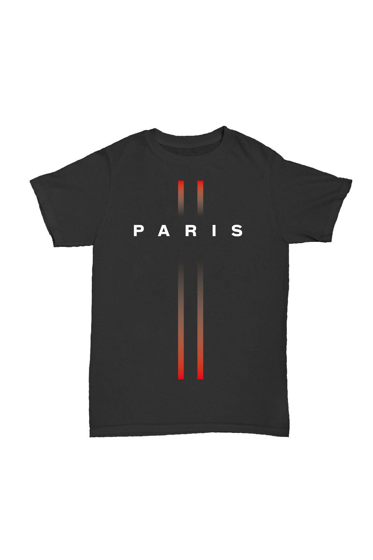 Paris  - Siyah Baskılı Pamuk T-shirt