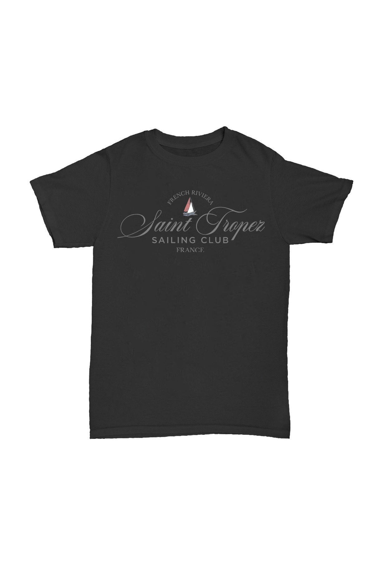 Saint Tropez - Siyah Baskılı Pamuk T-shirt