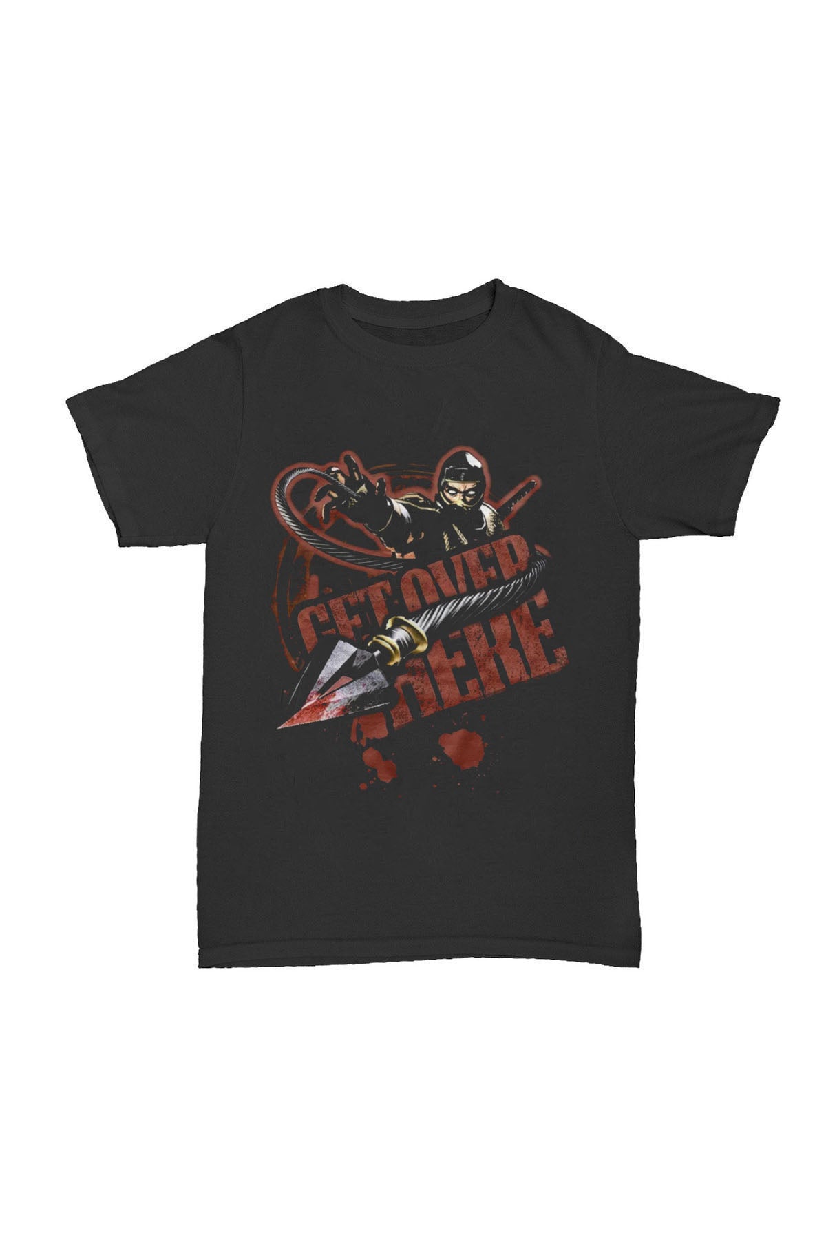 Mortal Kombat - Scorpion - Get Over Here Baskılı Pamuk T-shirt