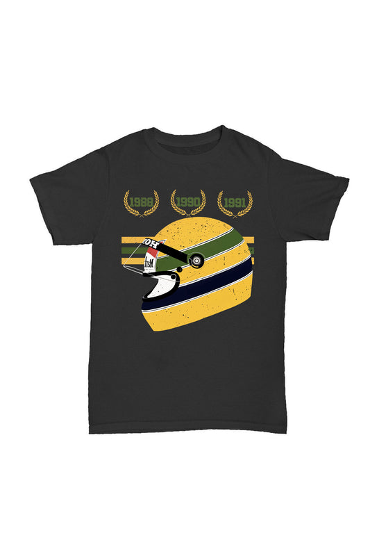 Ayrton Senna - Kask Baskılı Pamuk T-shirt