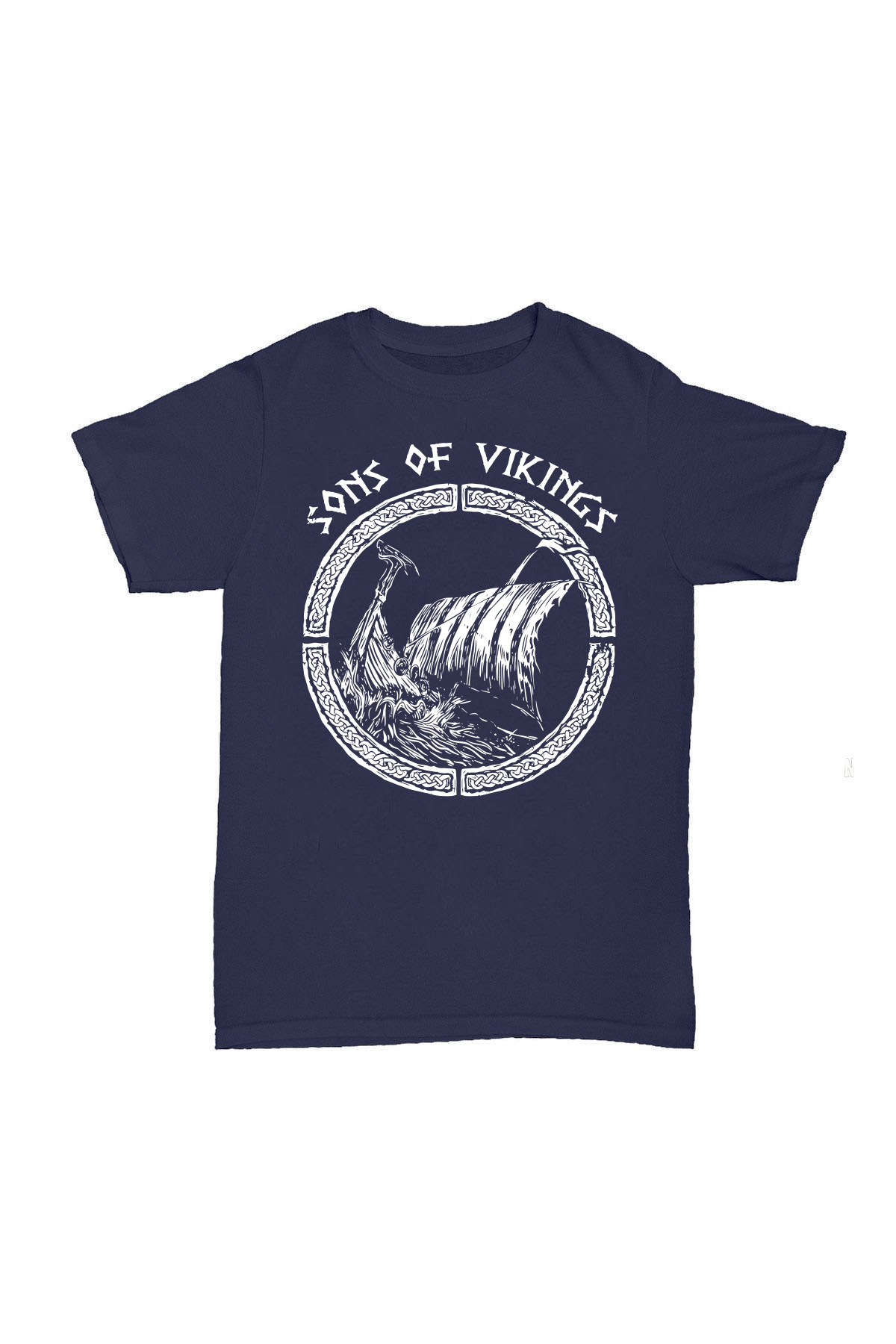 Son Of Vikings - Lacivert Baskılı Pamuk T-shirt