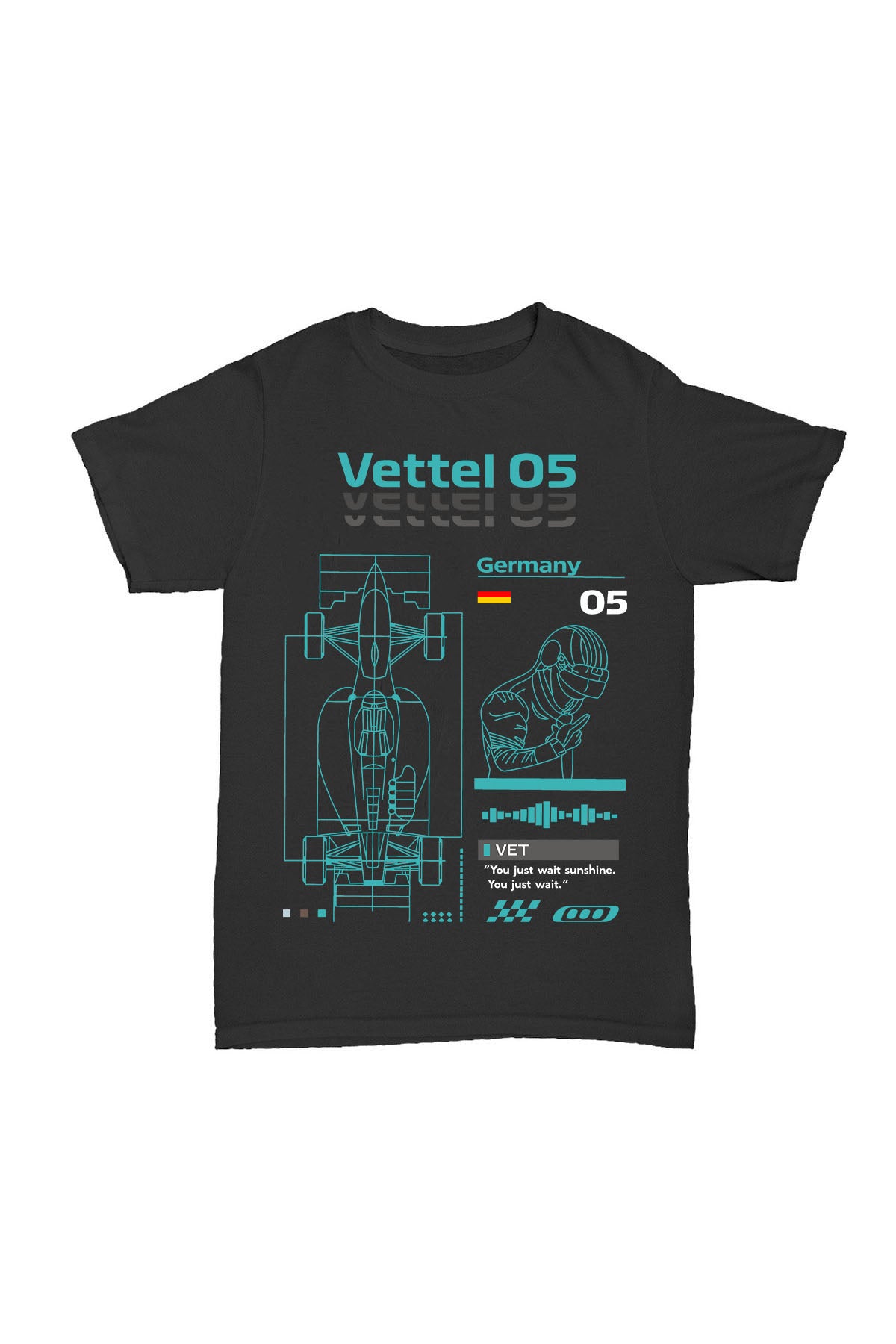 Sebastian Vettel - 05 Baskılı Pamuk T-shirt