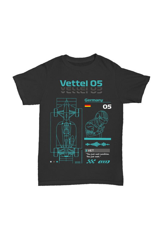 Sebastian Vettel - 05 Baskılı Pamuk T-shirt