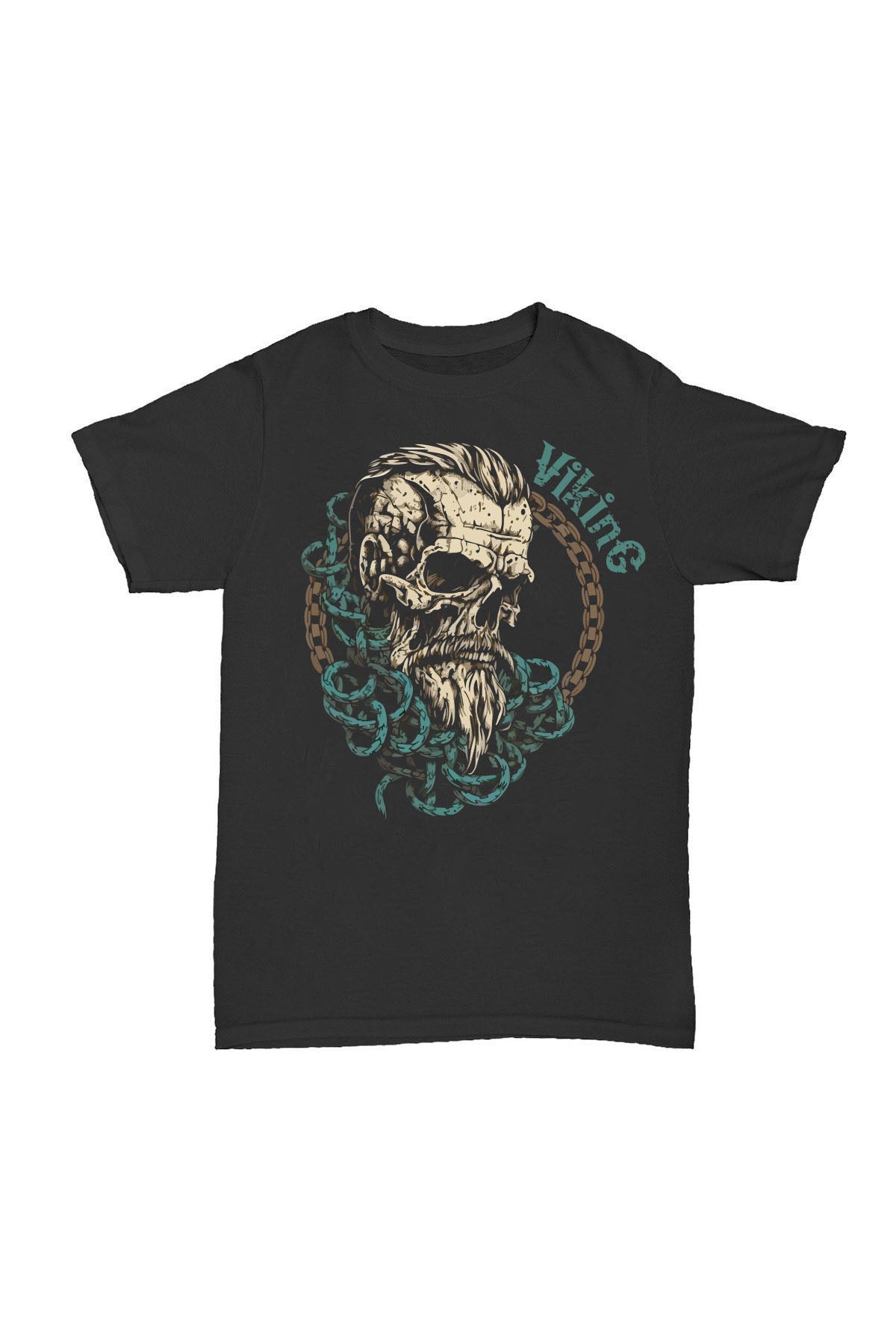 Viking Kafatası - Baskılı Pamuk T-shirt