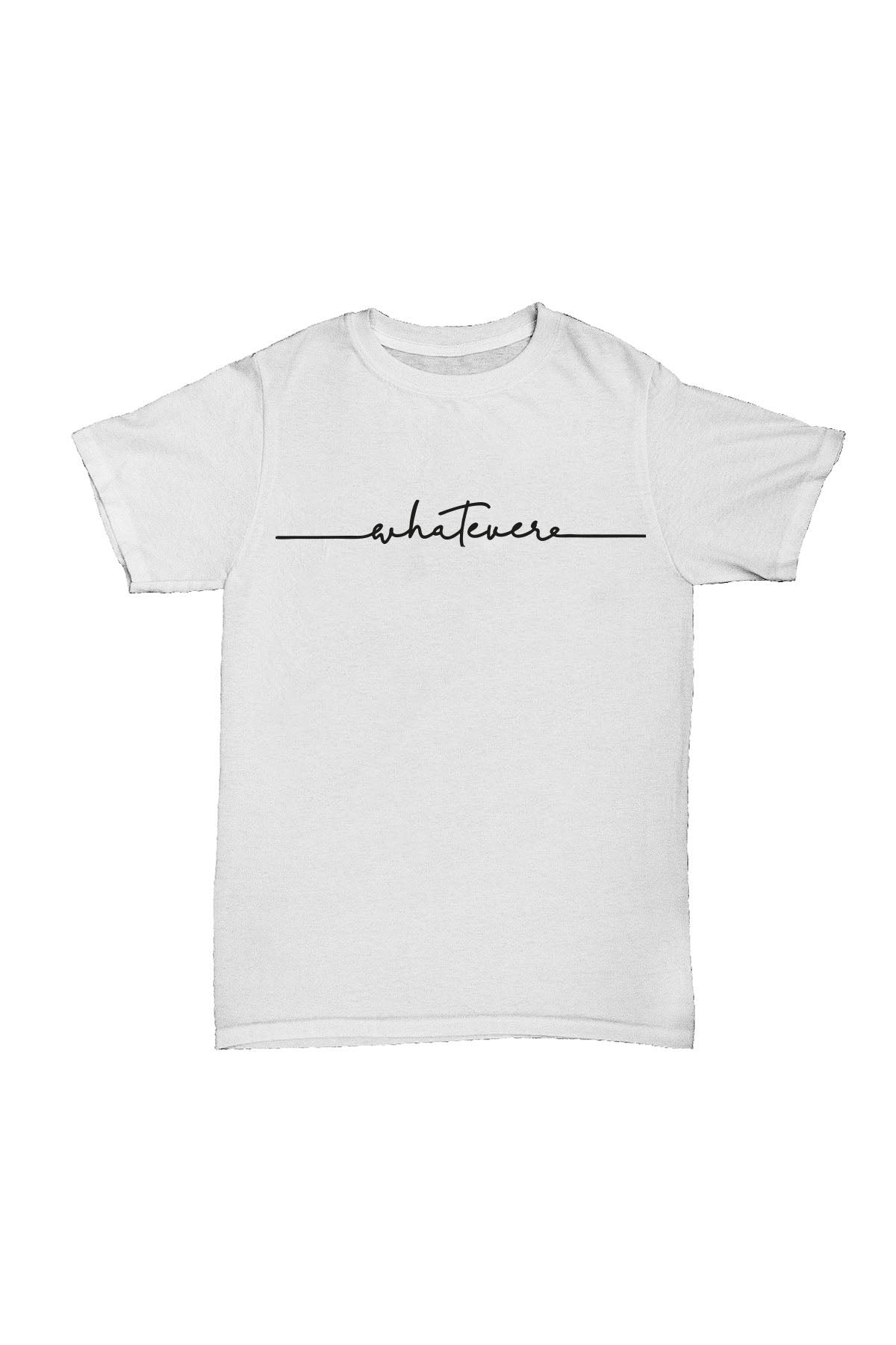 Whatever Beyaz Baskılı Pamuk T-shirt