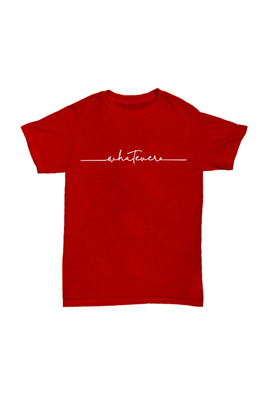 Whatever Kırmızı Baskılı Pamuk T-shirt